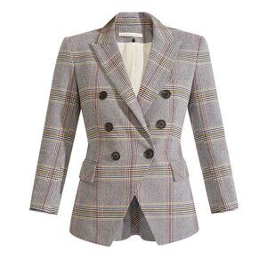 Veronica Beard Empire Double Breasted Dickey Jacket in Prince of Wales Plaid 6